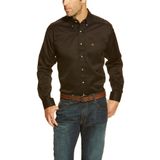 Camisa Ariat Big And Tall Solid Twill Preta Para Homens Tamanho Lg