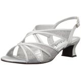 Sandália Feminina Easy Street Tristen Com Salto Prateado E Glitter De 4 Cm