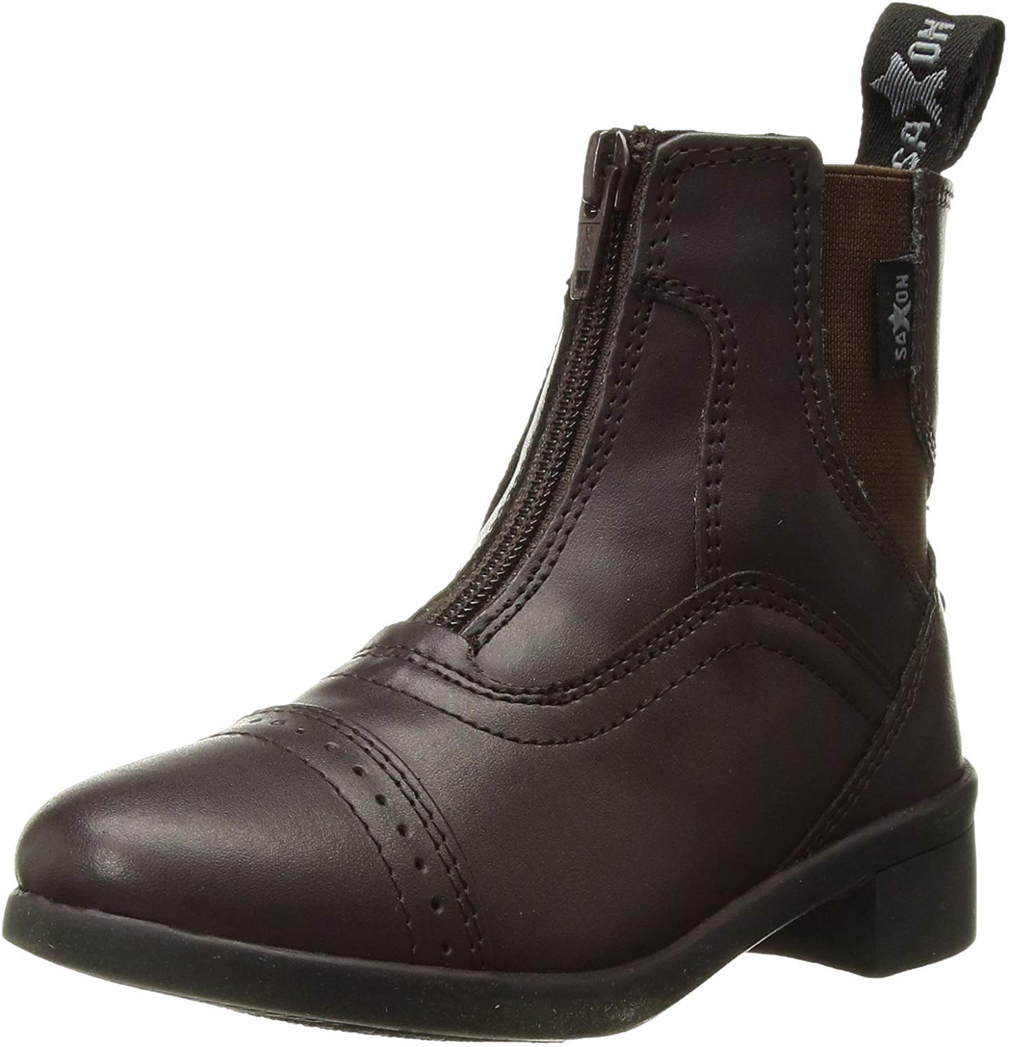 Botas Paddock Saxon Syntovia Zip Brown Para Crianças Tamanho 3