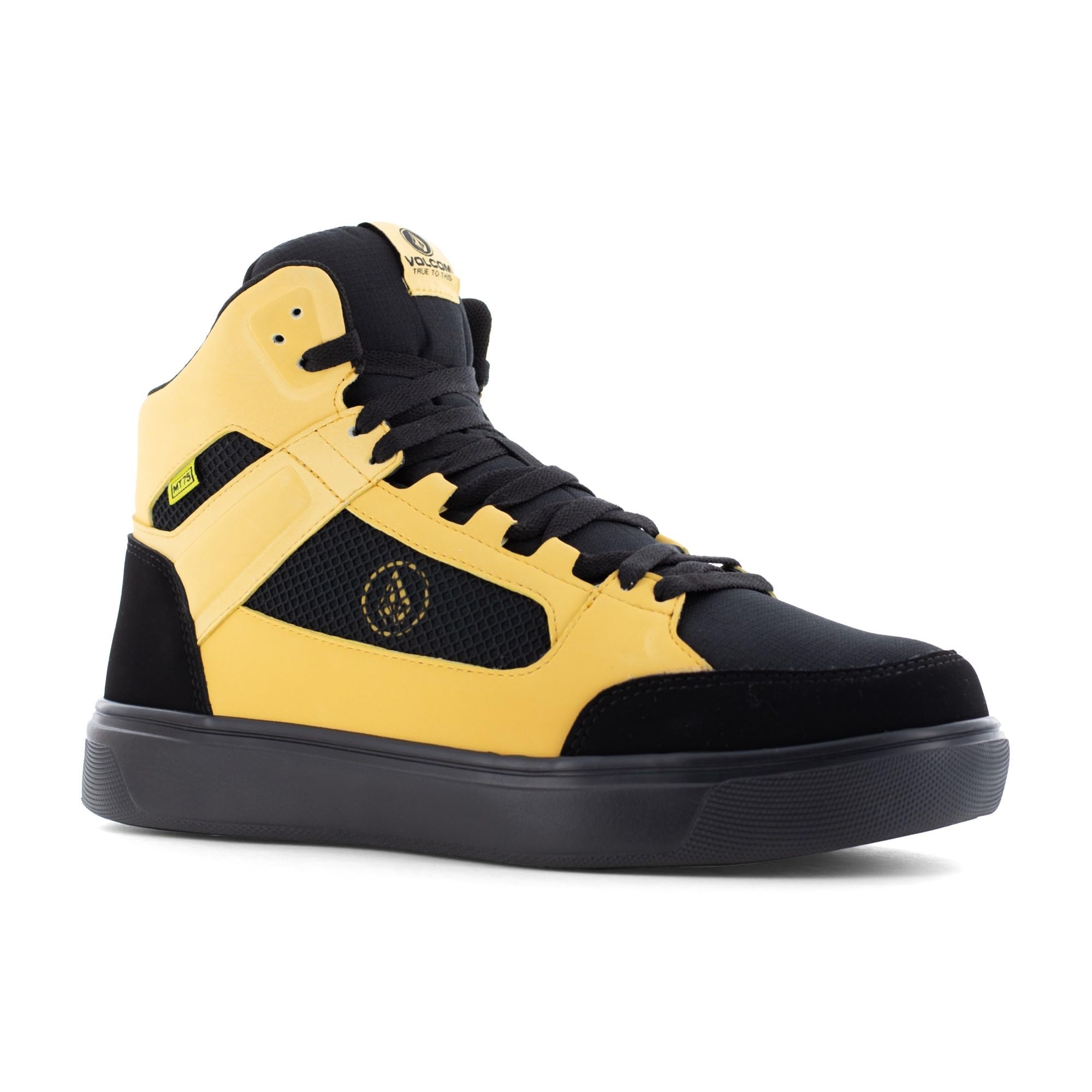 Sapatos De Segurança Masculinos Volcom Evolve, Cano Alto, Preto/amarelo
