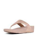 Chinelo Fitflop Lulu Feminino Em Couro Rosa Dourado
