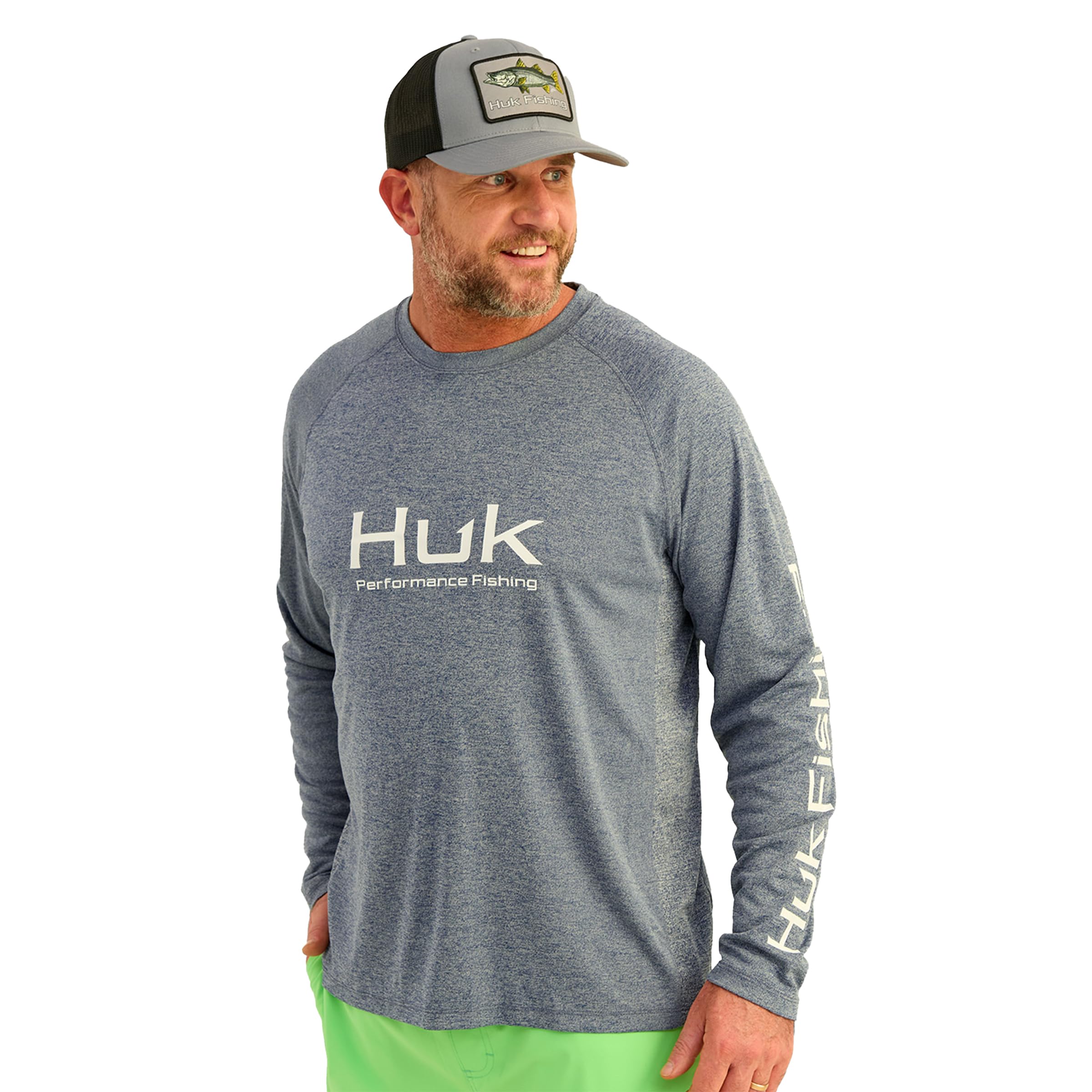 Camisa De Pesca Huk Pursuit Vented De Manga Comprida Upf 30 Para Homens
