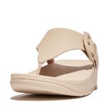 Sandália Flip-flop Fitflop Lulu Leather Toe Post Stone Beige