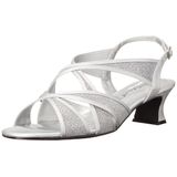 Sandália De Salto Alto Easy Street Tristen Feminina Prateada Acetinada 7,5n