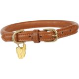 Coleira Para Cães Digby &amp; Fox, Couro Enrolado, Grande, Bronzeado