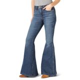 Jeans Wrangler, Trompete Feminino Retrô De Cintura Alta Flare Paige