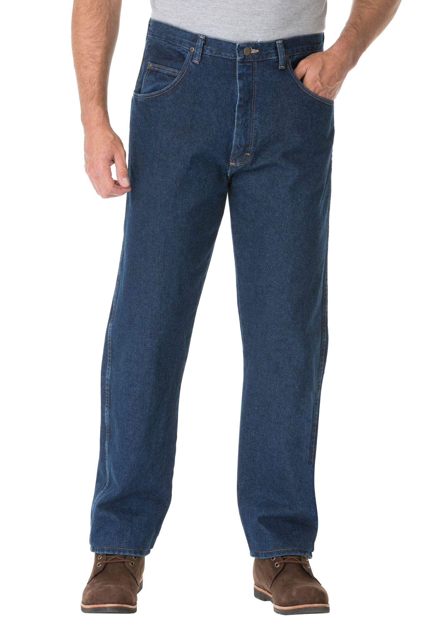 Jeans Wrangler Relaxed Fit Para Homens, Tamanho Azul Marinho Antigo 48 L X 38 L