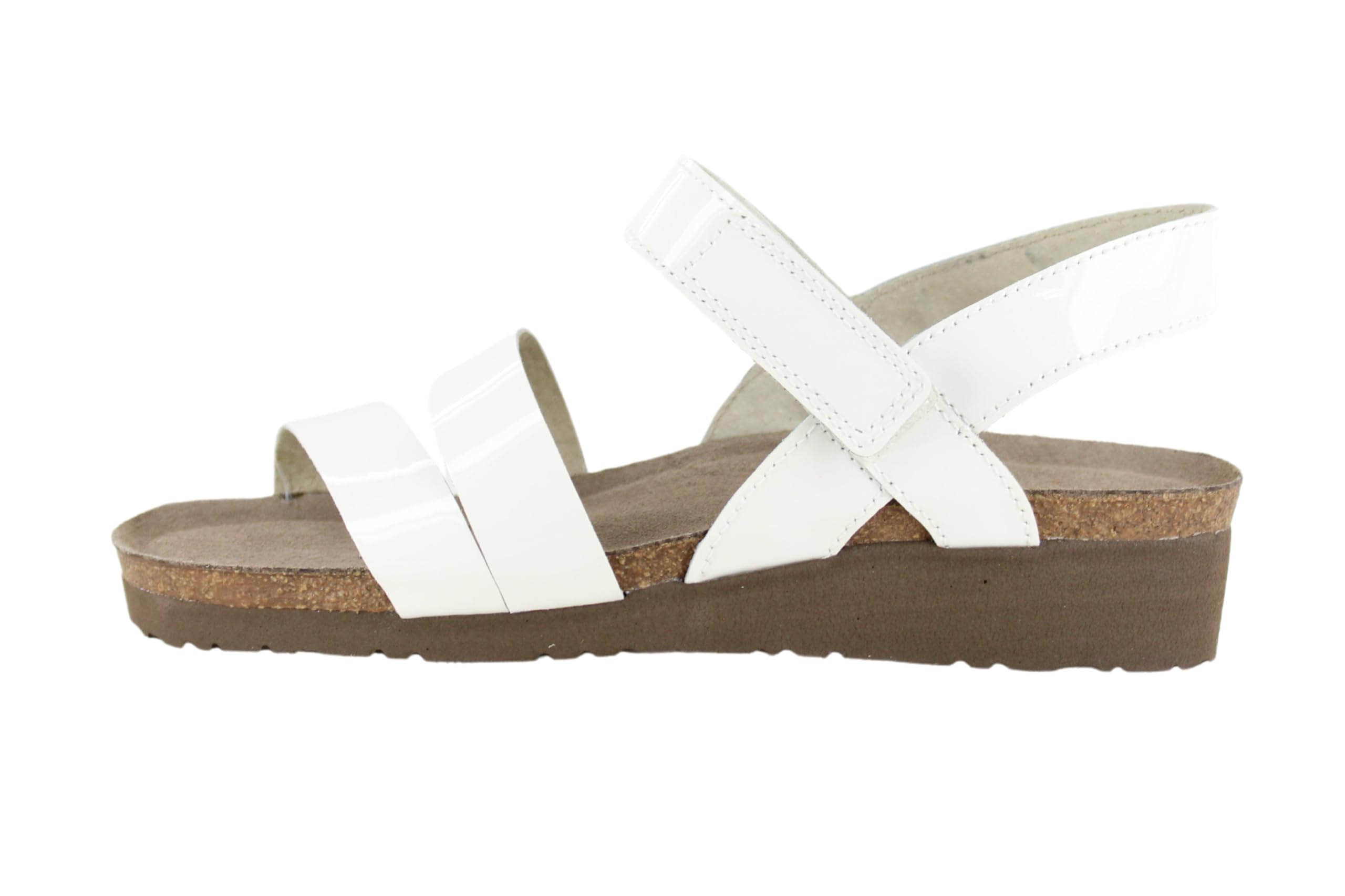 Sandálias Naot Kayla Femininas De Porcelana De Couro Envernizado