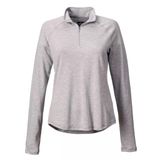 Camisa Feminina Orvis, Dricast, Com Zíper, Cinza Claro, Mesclado