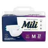 Fralda Geriátrica Mili Vita Care Premium Tamanho M 27 Unidades Descartáveis
