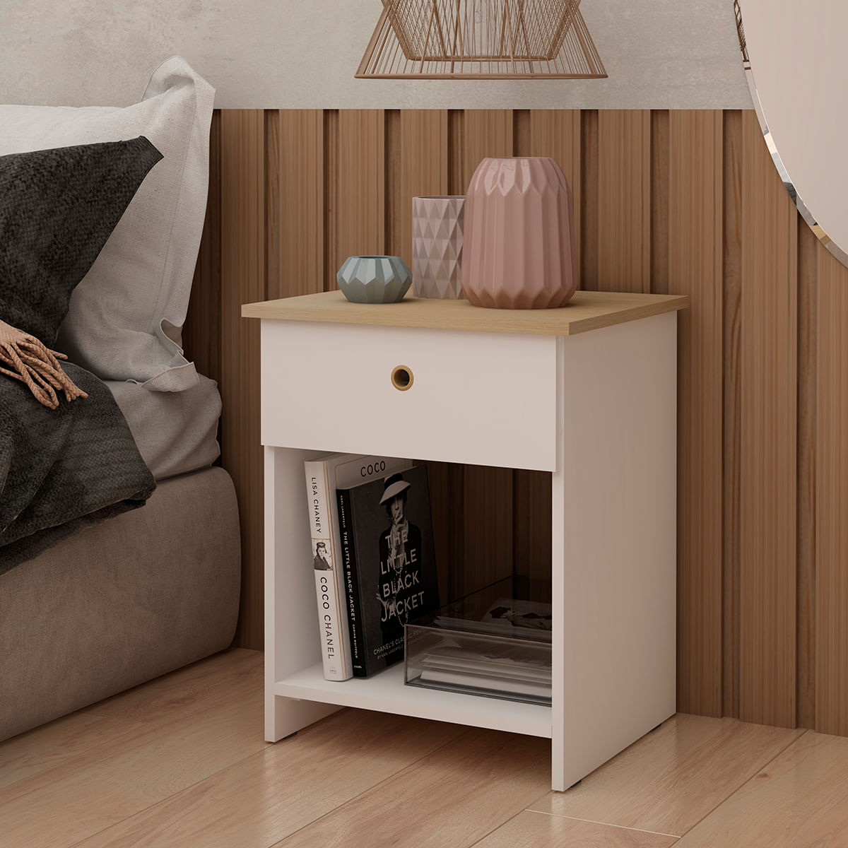 Mesa de Cabeceira Genialflex Branca Encaixe Sem Ferramentas