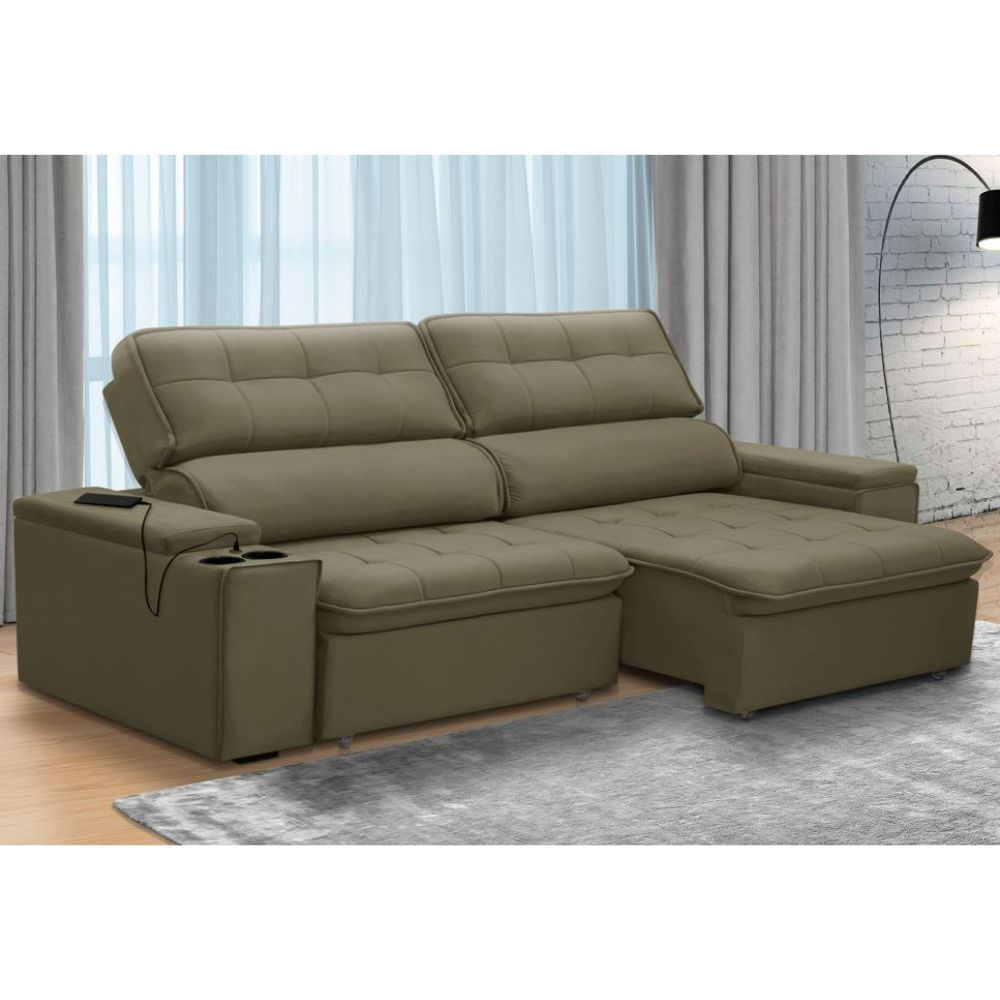 Sofa Ferguile Genebra 3 Lugares Com Porta Para Usb