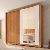 Guarda Roupa Moviment 2 Com Portas De Correr 4 Gavetas E Espelho 100 Mdf