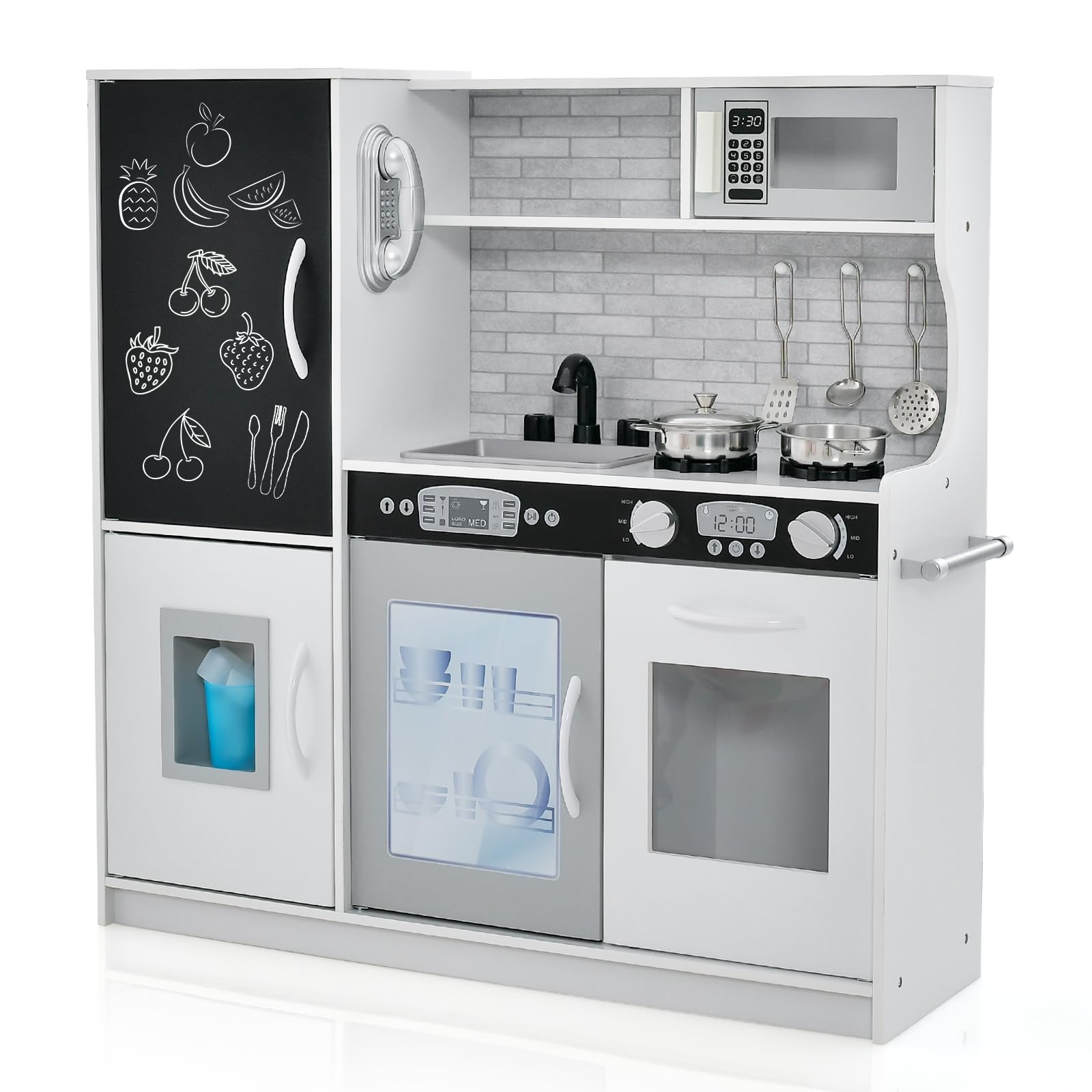 Conjunto De Brinquedos De Cozinha Honey Joy Kids Wooden Little Chef White