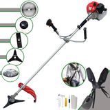 Roçadeira Lateral Anmax Cg430p-tb Plus À Gasolina 43cc 2hp Profissional + Faca 3 Pontas 255mm + Faca 40 Dentes 255mm + Escova Rotativa 38 Cerdas