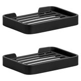 Kit 2 Porta Sabonete Para Banheiro de Parede Preto Plus