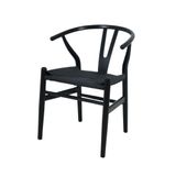 Cadeira Wish Bone Madeira De Luxo Para Cozinha Mesa De Jantar Eventos Casamentos Área Goumret Área Externa Com Assento Em Rattan Natural Preta