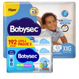 Fralda Descartável Babysec Galinha Pintadinha Xxg + Toalha Umedecida 192 Unidades