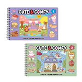 Kit 2 Livro De Colorir Cute &amp; Comfy 01 Lilás E 03 Verde