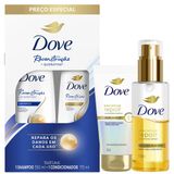Kit Dove Reconstrução E Queratina Shampoo + Condicionador + Óleo E Sérum + Leave In Bond Intense Repair