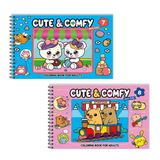 Kit 2 Livro De Colorir Cute &amp; Comfy 07 Azul E 08 Rosa
