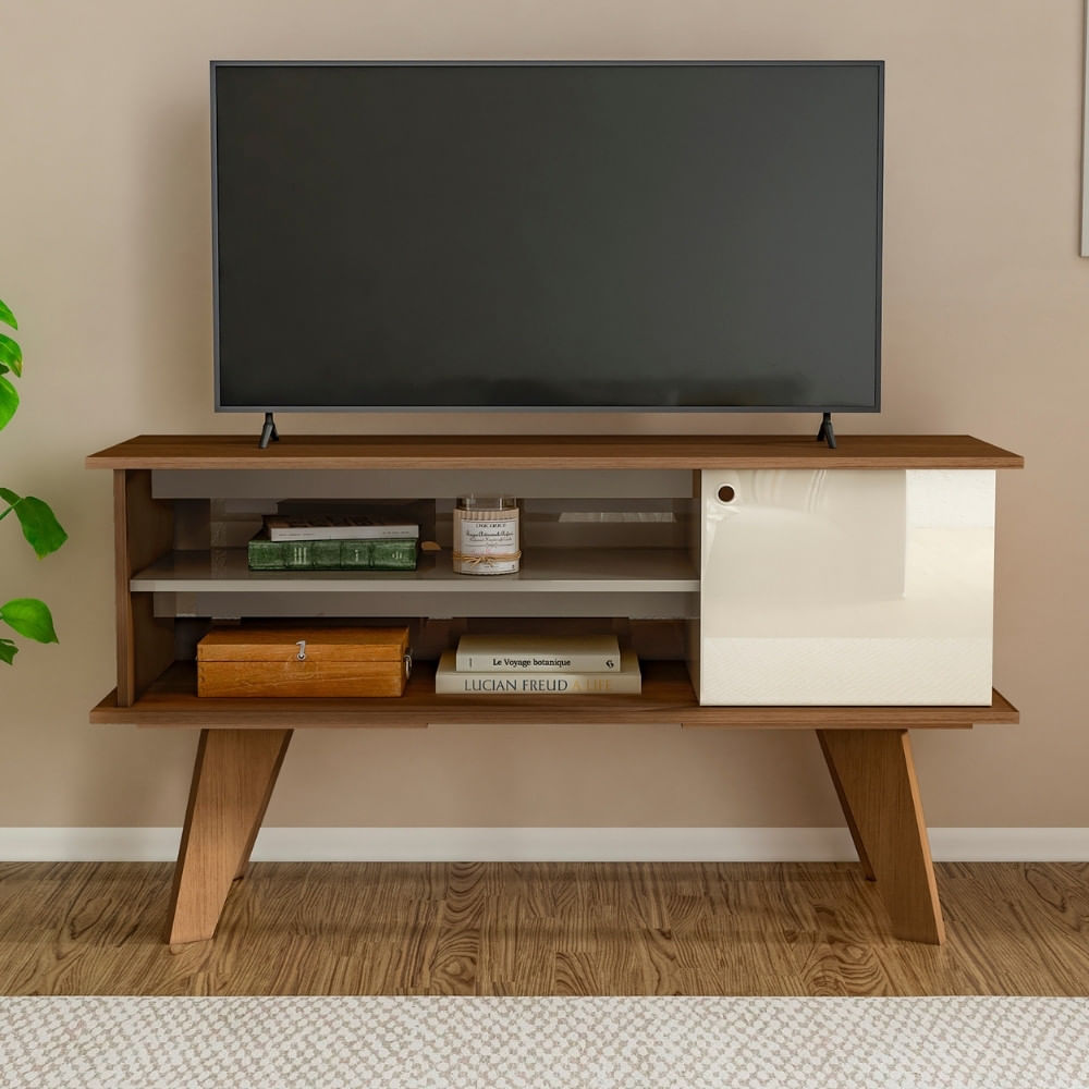 Rack Para Tv Até 50 Polegadas 1 Porta Com Pés Frank Artely