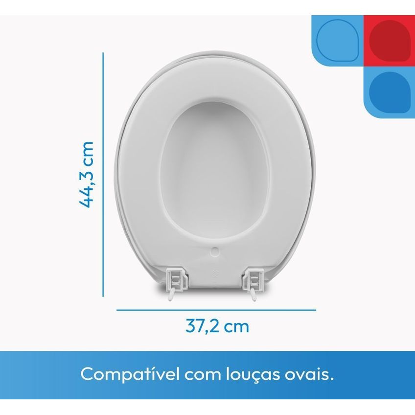 Assento Sanitário Astra Almofadado Perfumado, Oval, Branco - imagem 3