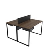 Escrivaninha Para Escritório 2 Lugares Com Gavetas Industrial Nogal / Preto