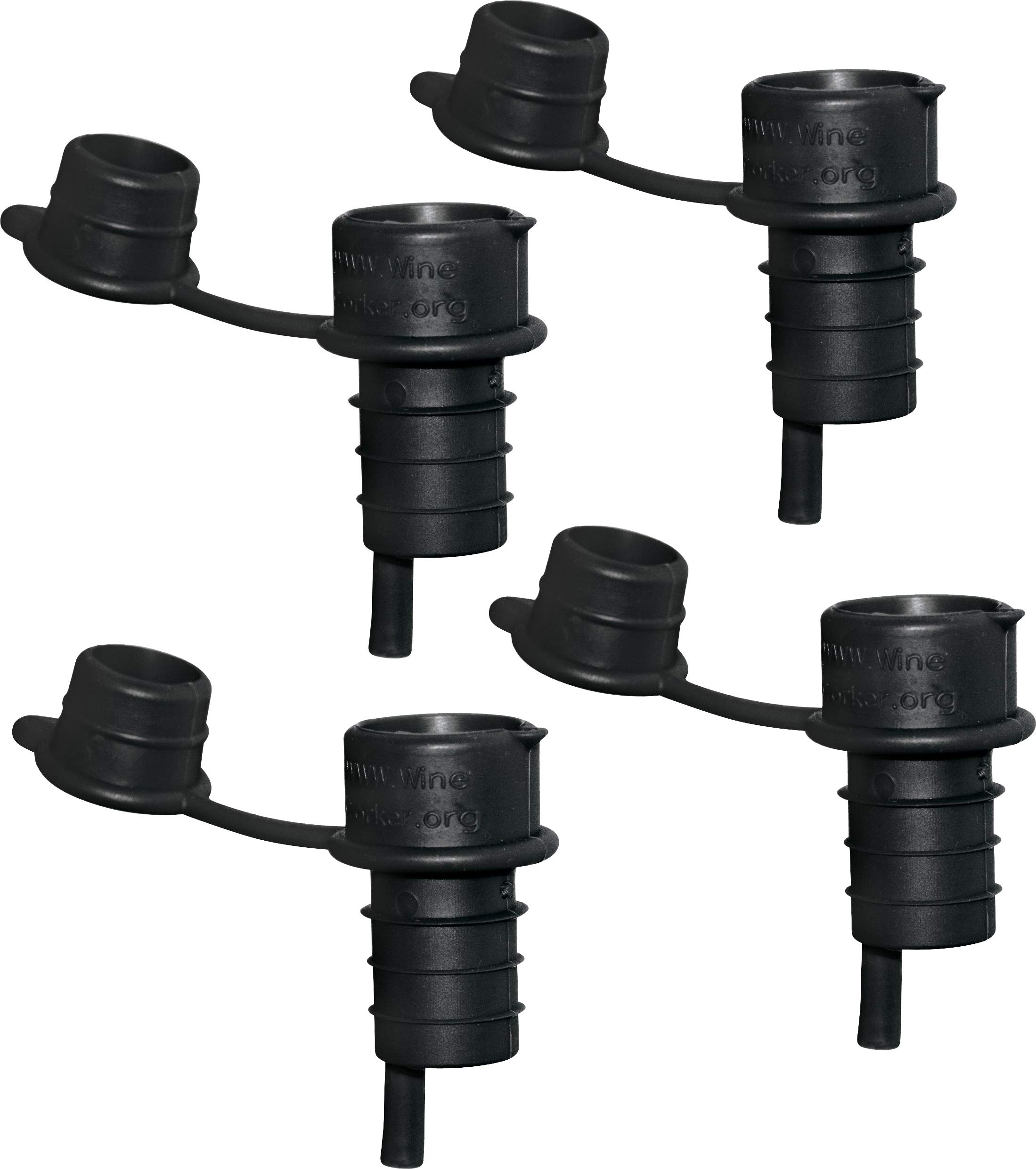 Haley's Corker Black 5-in-1 Wine Aerator, Stopper, Pourer, Filter E Re-corker, 4-pack
