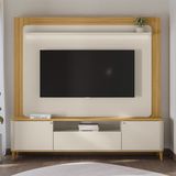 Estante Home Para Tv Até 70 Polegadas Com Led 3 Portas Com Pés Munique Linea Brasil