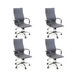 Cadeira De Escritório Esteirinha Giratória Ergonômica Alta - Cinza - 4