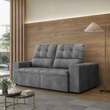Sofá 3 Lugares Retrátil Reclinável 180cm Suede Roma Flash