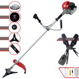Roçadeira À Gasolina Anmax Cg430p Tb 43cc 2hp De Potência Com 5 Opções De Corte C/ Carretel + 3 Facas + Escova De Aço Para Pavers E Concreto