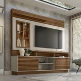 Estante Home Ripada Para Tv Até 60 Polegadas Com Led E Espelho 2 Portas De Correr Eldorado 2.0 Linea Brasil