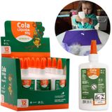 Cola Branca 90gr Atóxica Lavável Kit C/12 Leo E Leo
