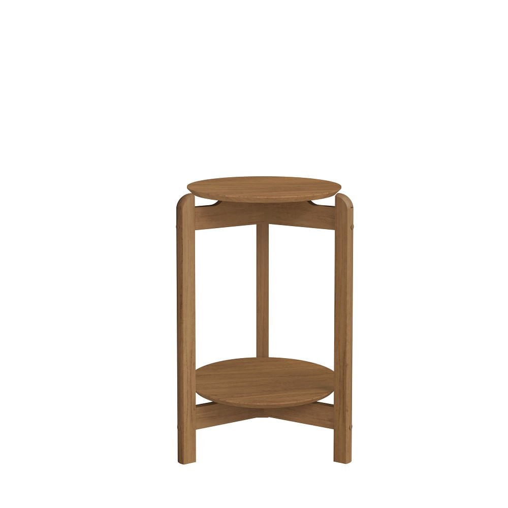 Mesa Lateral 40cm Com Pés De Madeira Lizz Casa D