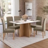 Conjunto Sala De Jantar Mesa Isa 160cm E 6 Cadeiras Veludo Elegance Nuova Sonetto