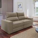 Sofá 3 Lugares Retrátil Reclinável 180cm Suede Buzios Flash Estofados