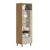 Cristaleira Em Mdf Com Led 2 Portas De Vidro 1 Gaveta Atena Linea Brasil