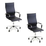 Cadeira De Escritório Esteirinha Giratória Ergonômica Alta - Preto - 2