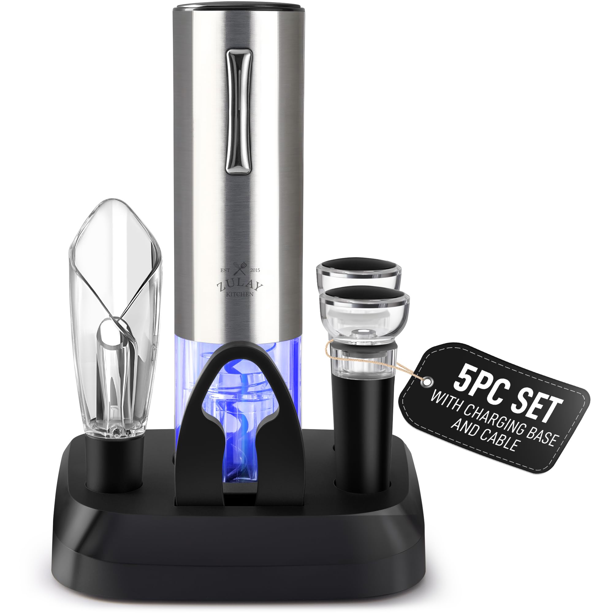 Abridor De Vinho Elétrico Zulay Kitchen, Conjunto De Presente De 5 Peças Com Carga