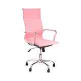Cadeira De Escritório Esteirinha Giratória Ergonômica Alta - Rosa - 1