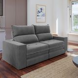 Sofá 3 Lugares Retrátil Reclinável 180cm Suede Buzios Flash Estofados