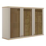 Armário Aéreo Em Mdf 3 Portas De Vidro Atena Linea Brasil