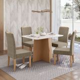 Conjunto Sala De Jantar Mesa Isa 120cm E 4 Cadeiras Veludo Elegance Nuova Sonetto