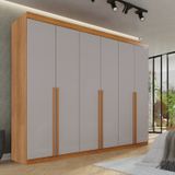 Guarda-roupa Casal 6 Portas 8 Gavetas Florianópolis 100% Mdf Cinamomo/off White