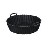 Forma De Silicone Redonda 20cm Antiaderente Para Air Fryer