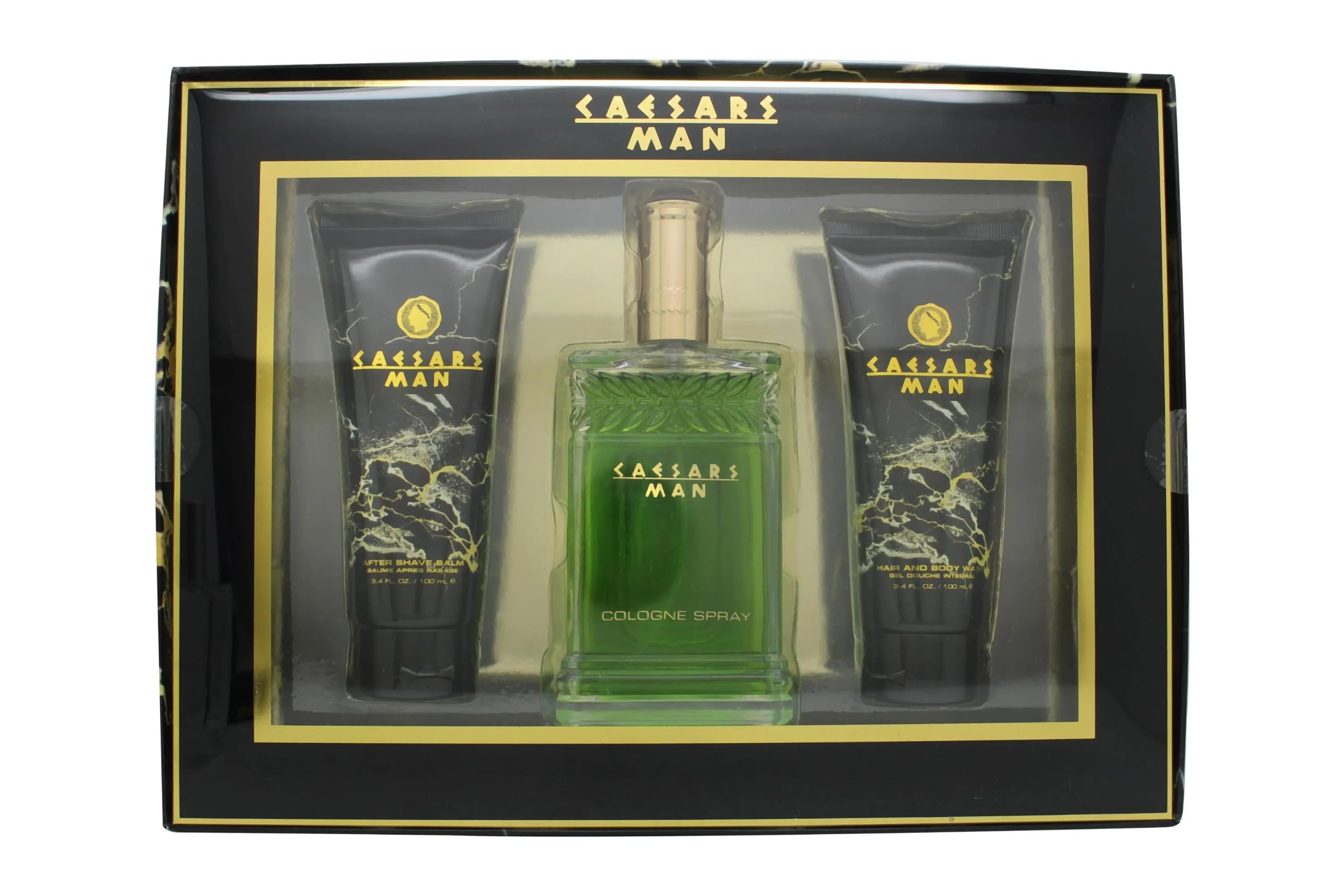 Caesars Set-colônia Spray 4 Oz &amp; Cabelo E Body Wash 3.3 Oz