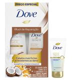 Kit Dove Ritual Reparação Shampoo 350ml + Condicionador 175ml + Leave In Bond Intense Repair 50ml