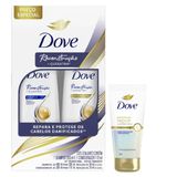 Kit Dove Reconstrução E Queratina Shampoo 350ml + Condicionador 175ml + Leave In Bond Intense Repair 50ml